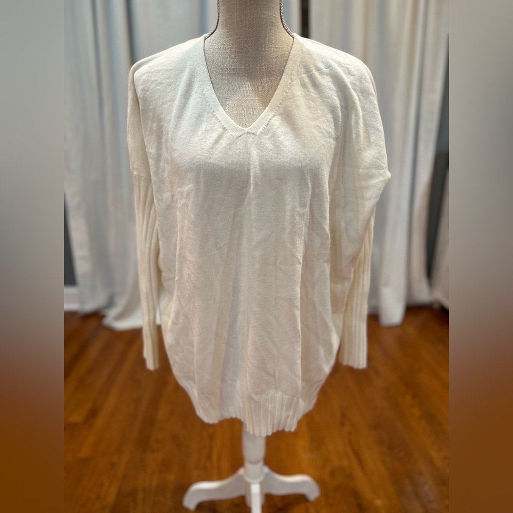 French Connection off white tunic sweater women’s size L EUC